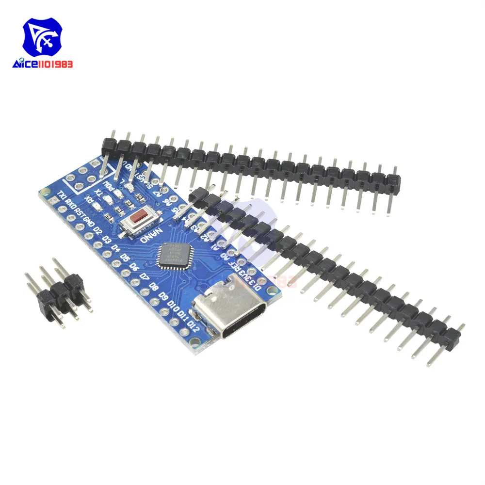 Адаптер diymore Type-C CH340 Nano V3.0 ATMEGA328P-MU ATMEGA328 макетная плата модуля микроконтроллера