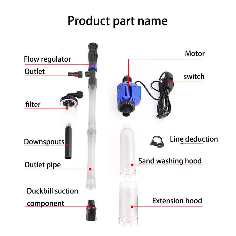 

220v Electric Aquarium Fish Tank Water Change Pump Cleaning Tools Water Changer Gravel Cleaner Siphon Water Filter Pump