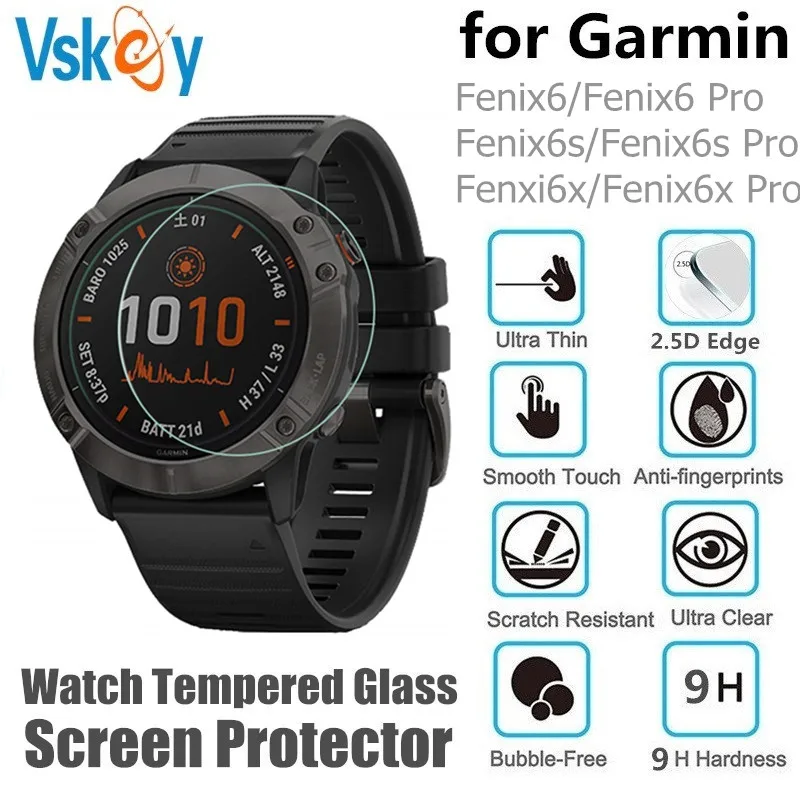 VSKEY 100 шт. закаленное стекло для Garmin Fenix 6 умные наручные часы защита экрана 6s 6X