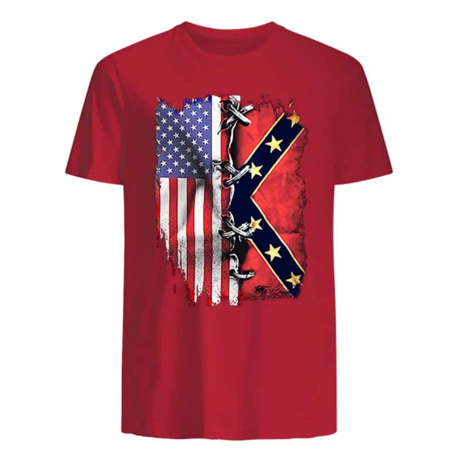 Футболка унисекс с американским флагом и Конфедерации | Мужская одежда
