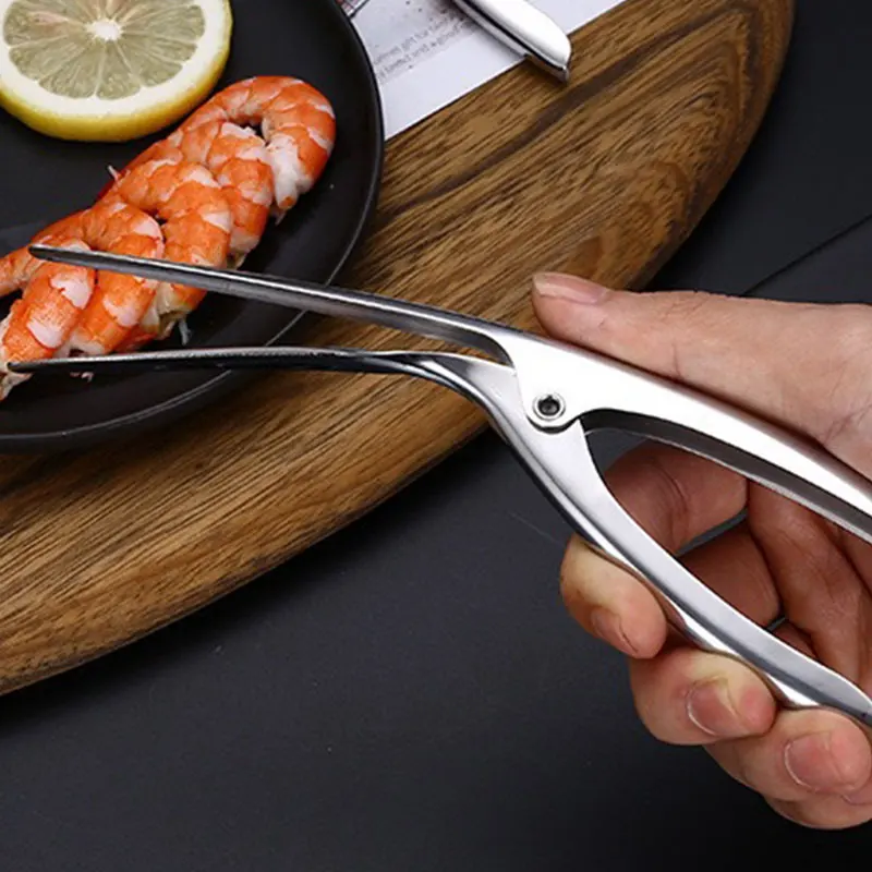 

Stainless Steel Prawn Peeler Shrimp Deveiner Peel Device Creative Kitchen Seafood Tools FOU99