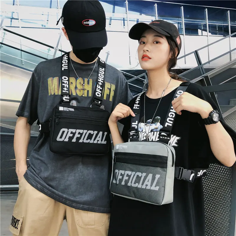 Мужская нагрудная сумка Регулируемый тактический жилет в стиле хип хоп уличная