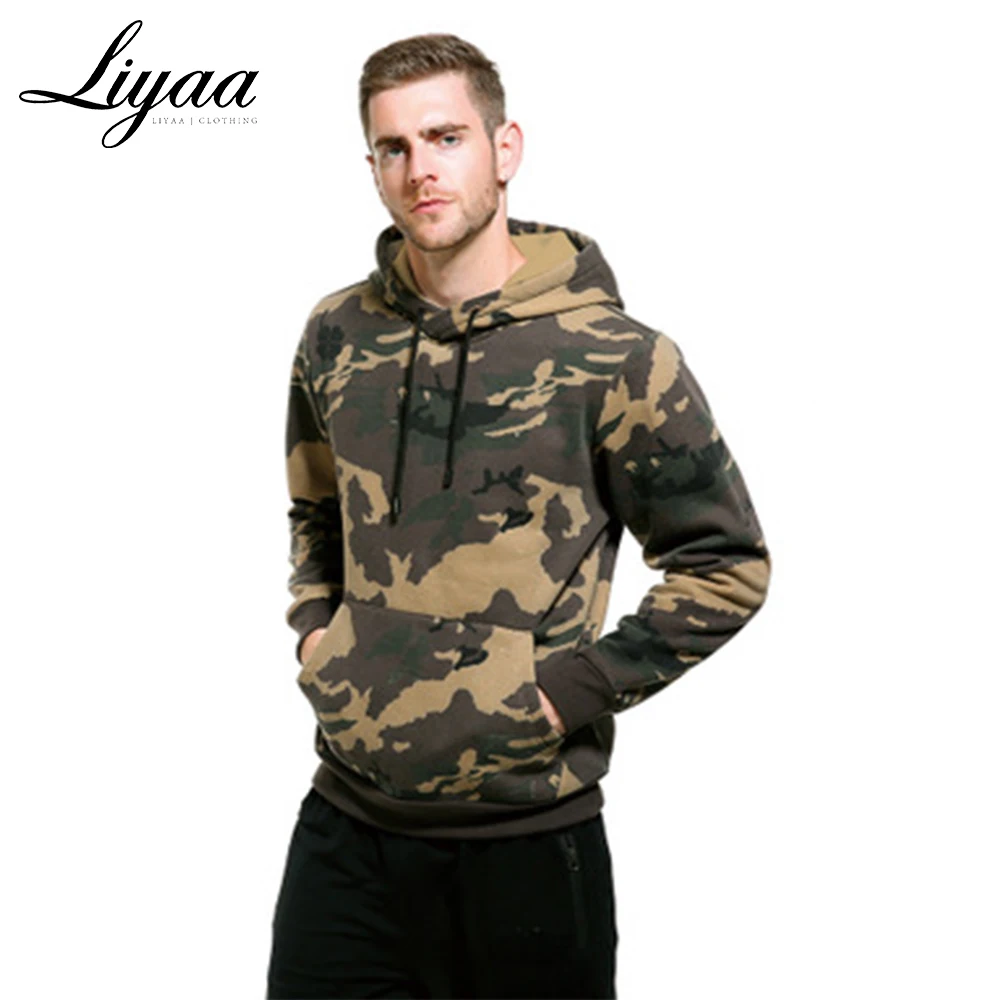 Liyaa тренд бренд мужские модные толстовки камуфляжные с капюшоном повседневные