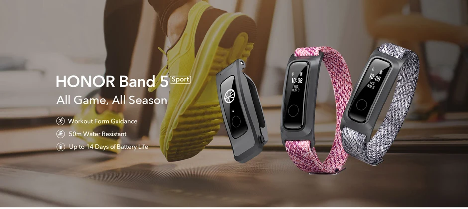 Huawei Honor Band 5 Баскетбол издание ж/металлический ремешок, умный браслет часы AMOLED сердечного ритма фитнес-трекер сна Спорт
