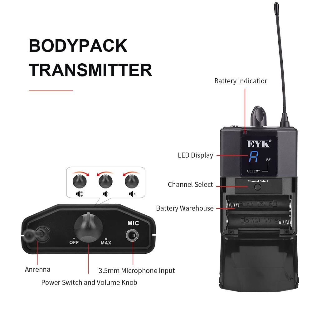 EYK IEM 82 Беспроводной вкладыши мониторинг Системы UHF двухканальная в режиме