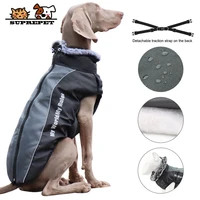 suprepet windproof oxford cloth reflective dog clothes winter warm pet jacket foldable plush neckline puppy raincoat plus size