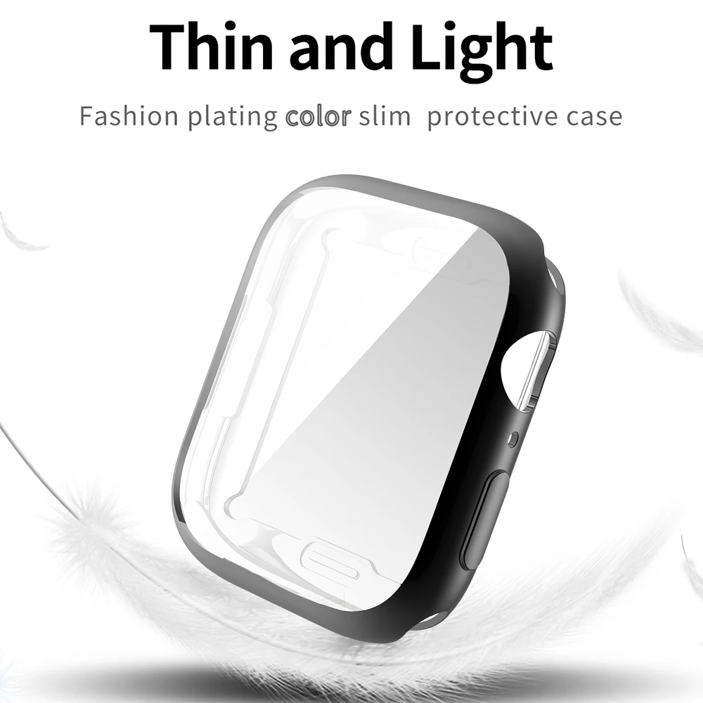 Fashion Screen Protector Case for Apple Watch Series 8 7 6 SE 5 4 Cover 41mm 45mm 40mm 44mm Soft Bumper for Iwatch Tpu Shell