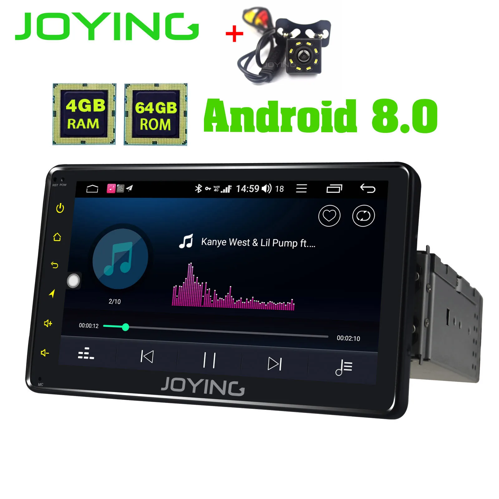 JOYING Android 8 1 Octa Core single din поддержка сети 4G 7 дюймов быстрой загрузки/управления