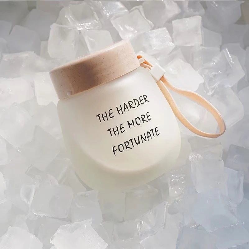 350 мл модная стеклянная бутылка для воды портативная мини из матового стекла