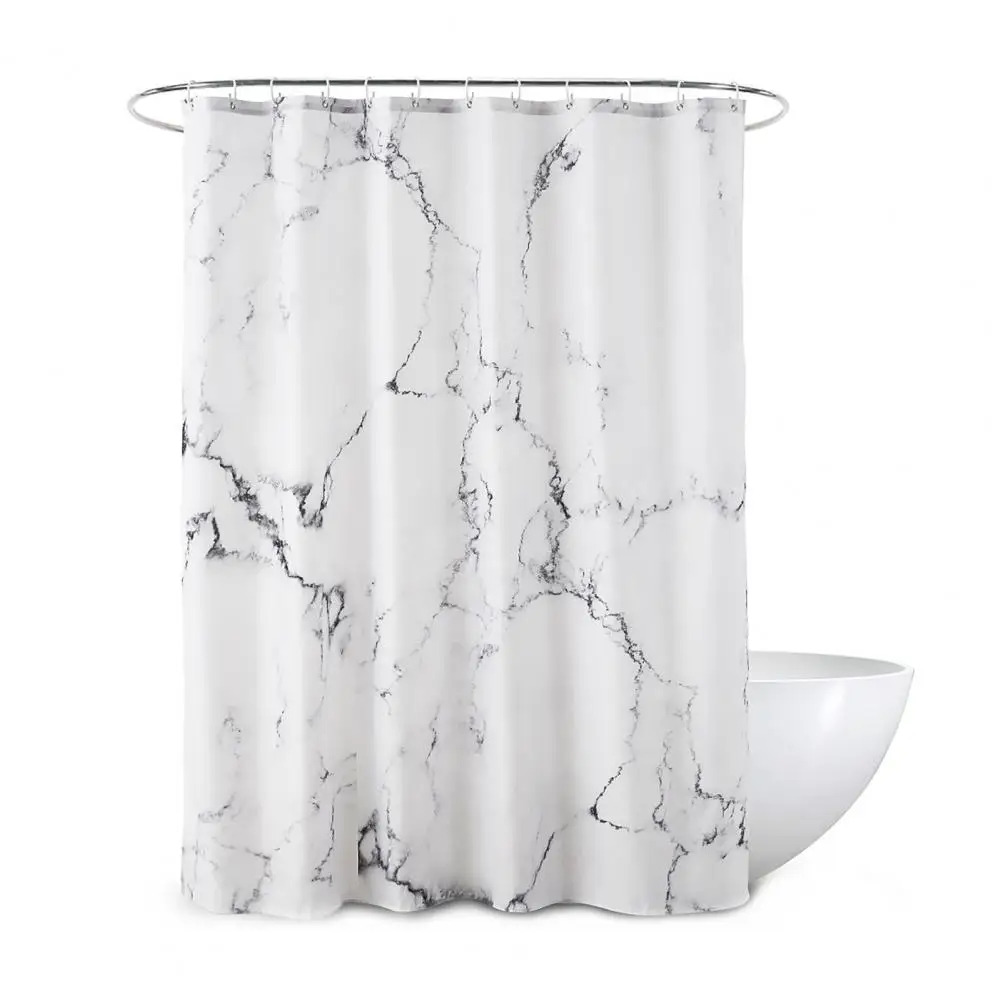 

Bath Curtain Hazy Stripes Decorative Polyester Marble Bathroom Shower Curtain for Home Decor