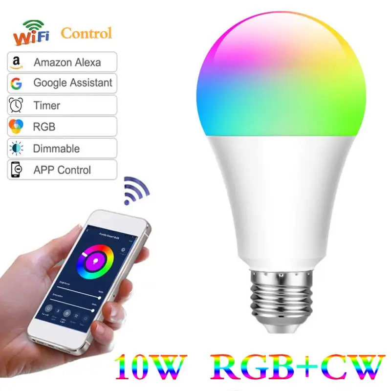 WIFI Светодиодная лампа Magic Smart Home Decoration RGBW с регулируемой яркостью светодиодный