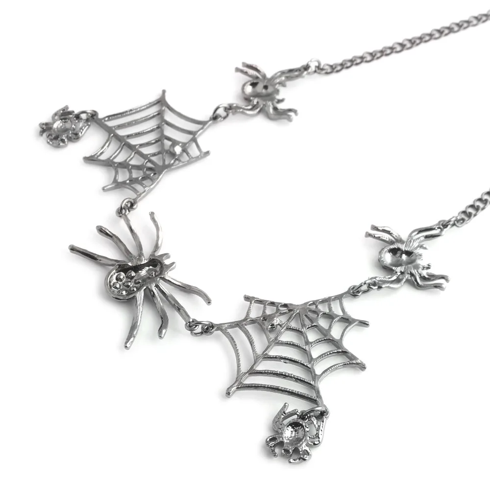Хэллоуин ювелирные комплекты одежды в стиле хип хоп паутина колье ожерелье