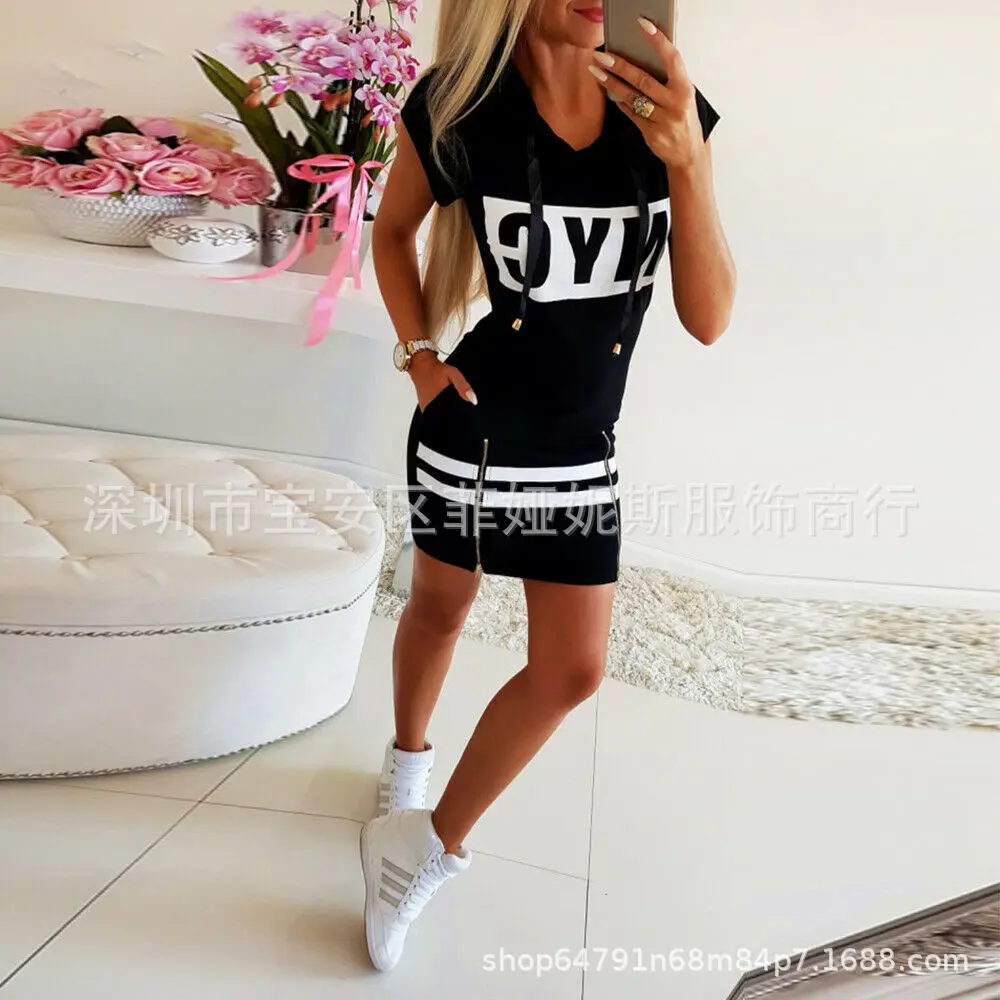

2019 Hot Selling Zip Hooded Slim Fit Fashion Women's Dresses