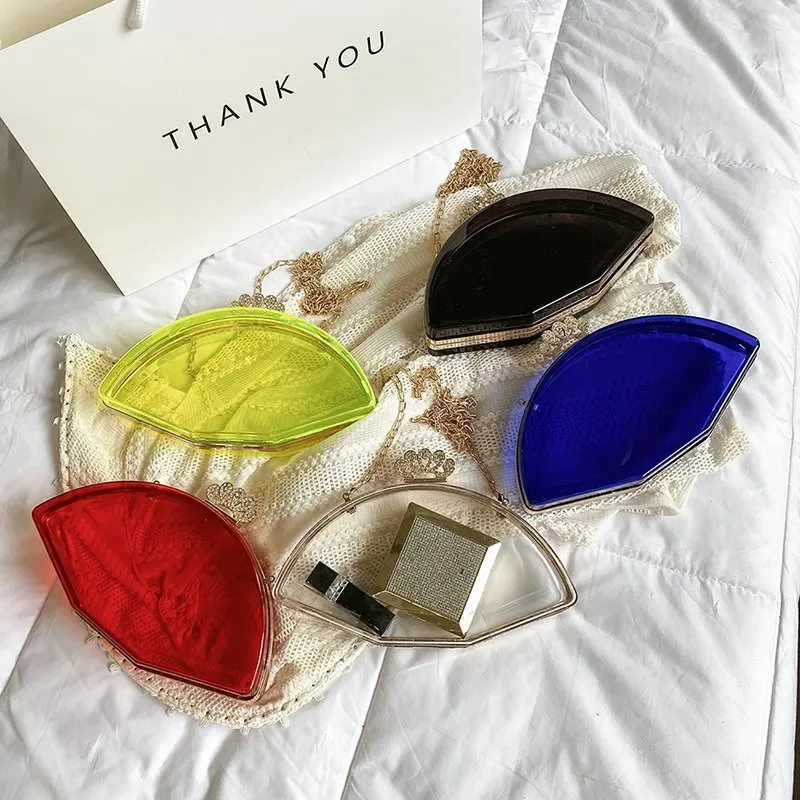 

Transparent Pvc Small Bag Female 2021 Trending Evening Bags Summer Party Luxury Designer Chain Candy Color Women's Shoulder Bags