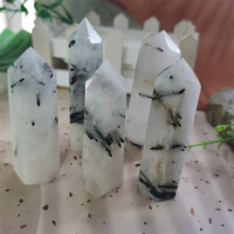 

Недорогая оптовая продажа, Хрустальный натуральный драгоценный камень, подарки, черный турмалин, одиночная Красивая одноострые колонки LH