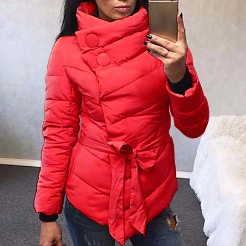 Модная женская куртка на осень зиму 2019 теплое пуховое хлопковое пальто для