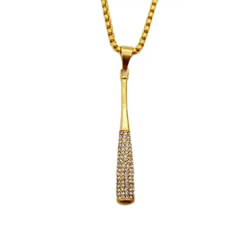 Цепочка с подвеской в виде бейсбольной биты из нержавеющей стали | Украшения и