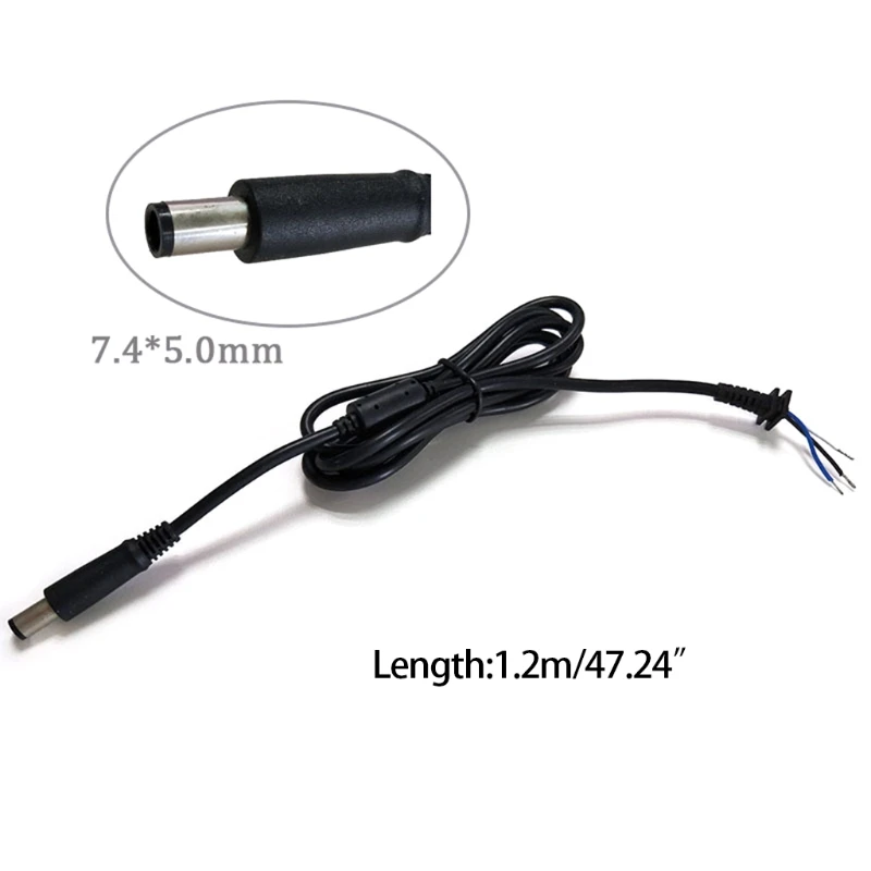 

T3EB 7.5x5.0mm DC Tip Plug Round Connector Laptop Power Cable for Dell Power Adapter