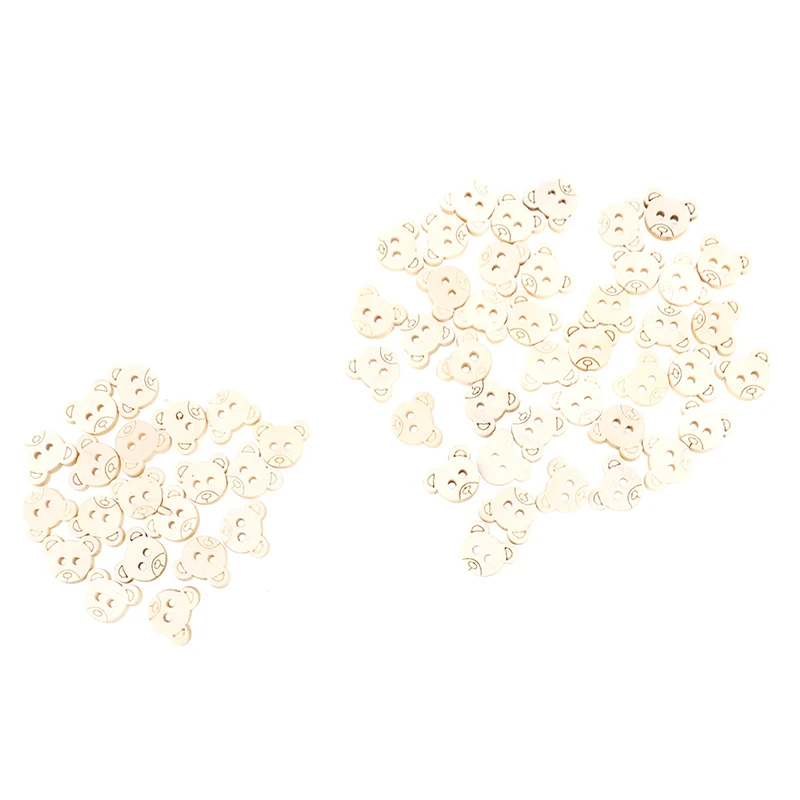 

20 Pcs Teddy Bear Charms 2 Holes Wood Sewing Buttons for children 13x11mm