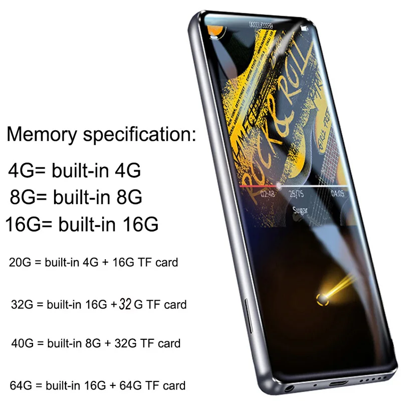 Mahdi HiFi Bluetooth MP3 музыкальный плеер HD сенсорный экран видео портативный тонкий со