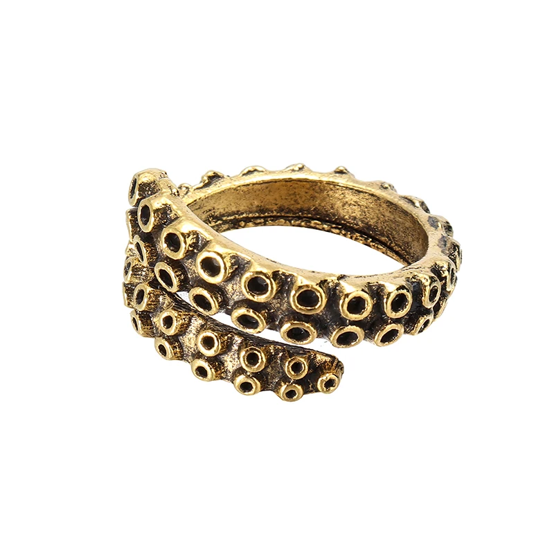 50 шт. винтажное регулируемое кольцо унисекс на палец жесткое Золотое из