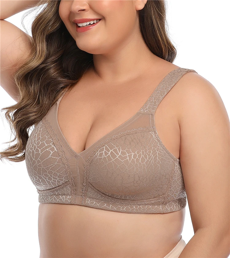 Женский минимайзер бюстгальтеры размера плюс без подкладки бесшовный