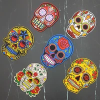 new domineering embroidery small skull patches motif applique iron on stickers for jacket punk t shirt badges diy accessories