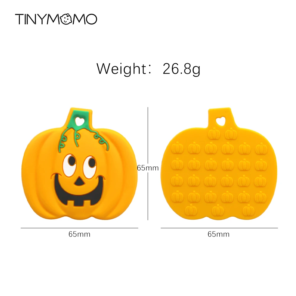 Mordedor de silicona de grado alimenticio, colgante de cadena de chupete de cr&aacute;neo calabaza y murci&eacute;lago para Halloween, Juguetes DIY, 1 Uds.-4