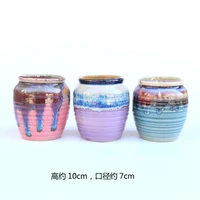 succulent flower pot jingdezhen high temperature kiln variable flower pot korean style simple flowing glaze white light pot