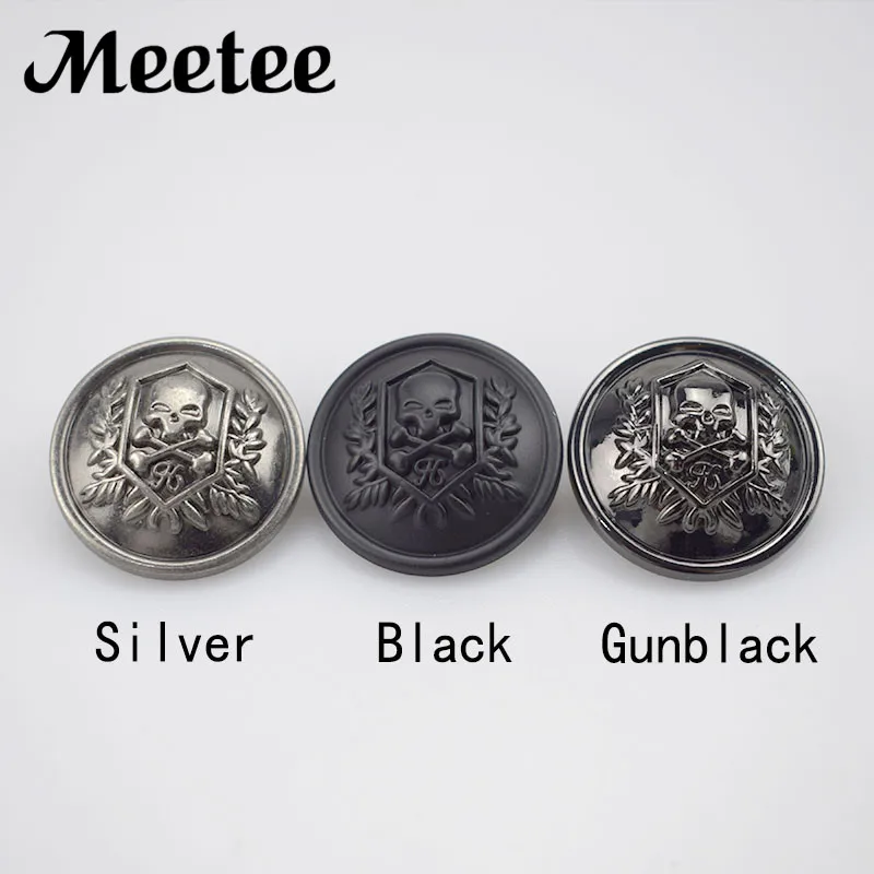 Meetee 50 шт. хвостовик Botones Antisilver черный мужской костюм на пуговицах Модные