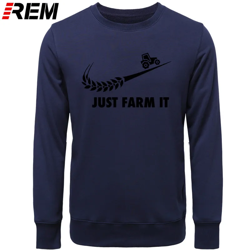 Худи rem Fashion Just Farm It для мужчин, с круглым вырезом, хлопок, с длинным рукавом, фермер, фермерский человек, топы, Толстовки, Толстовки - Цвет: NAVY BLACK