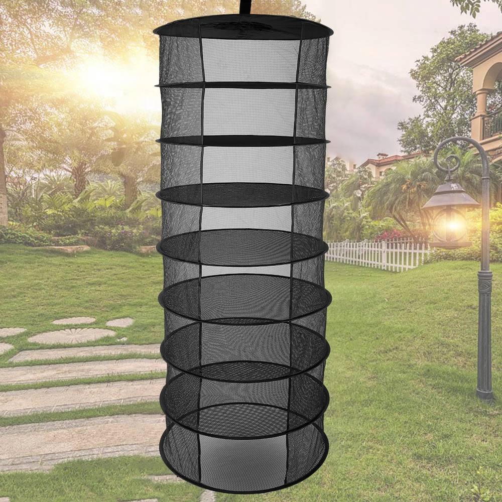 8 слоев висячая корзина с застежкой молнией Складная сухая сушилка для травы