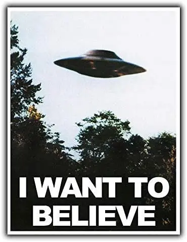 

Fashionable I Want To Believe In UFO Aliens. Retro Decorative Metal Tin Sign 8x12 Inches Room Decoration Poster Parking Lot