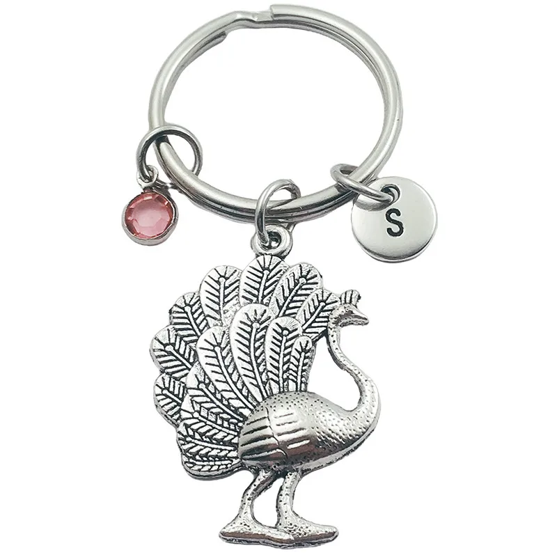 Цепочка для ключей с подвеской в виде павлина животного|Брелоки| |
