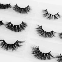 1 pair new eye beauty womans fashion crisscross big volumn 25mm false eyelashes extra length 100 mink lashes