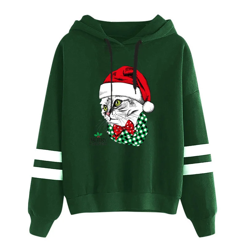 

Свитер с капюшоном и мультяшным принтом, универсальный Повседневный пуловер контрастных цветов с длинными рукавами