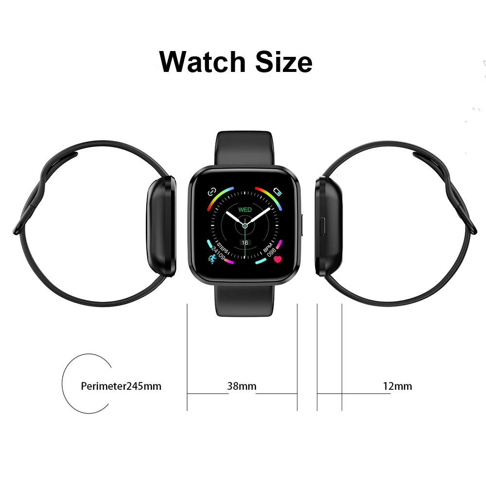 

IP68 Waterproof Smartwatch TD09 Heart Rate Monitor Blood Pressure Fitness Tracker Smart Watch 1.3" TFT Watches for Ios Android