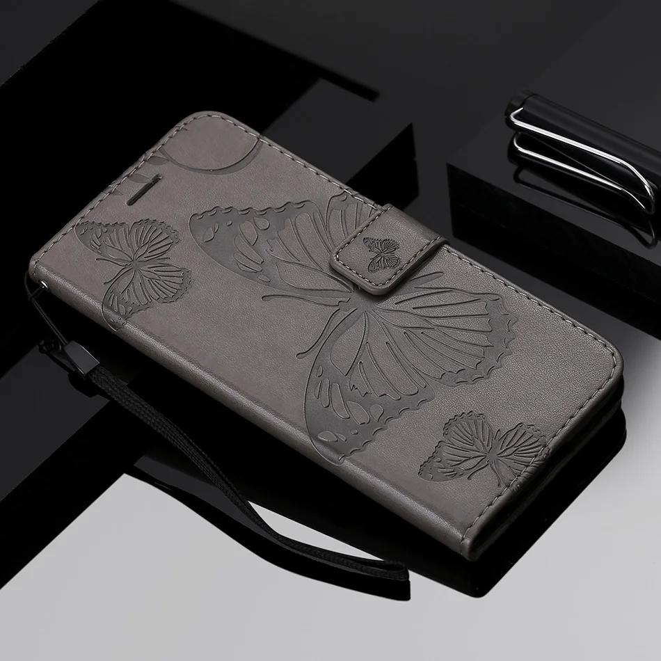etui leather wallet flip case for samsung galaxy s21 ultra s20 fe s10 s9 s8 plus s7 edge butterfly flower pattern phone cover free global shipping