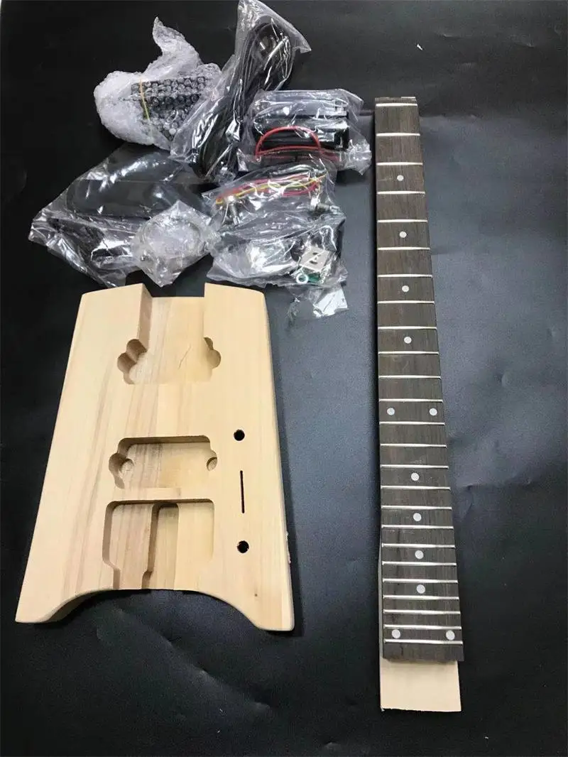 WT 1 Незаконченный DIY Электрогитара Комплект из липы корпус 2 двойной катушки