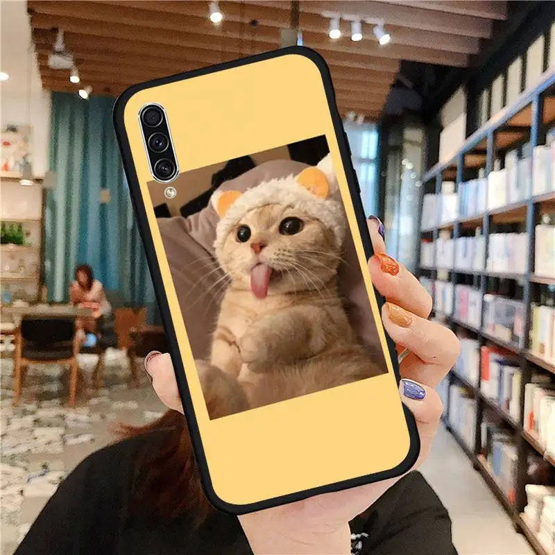 

Cat funny cute literature Phone Case For Samsung galaxy A S note 10 7 8 9 20 30 31 40 50 51 70 71 21 s ultra plus