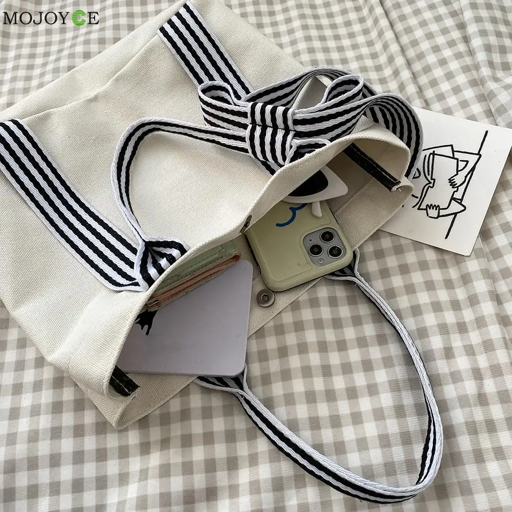 Женская сумка для покупок в стиле преппи с бантом через плечо Холщовая Сумка-тоут