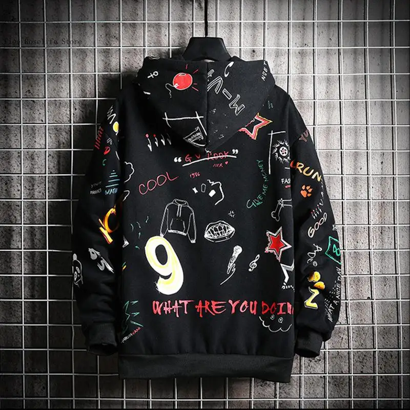 Повседневная Толстовка мужская Японская уличная одежда в стиле Харадзюку