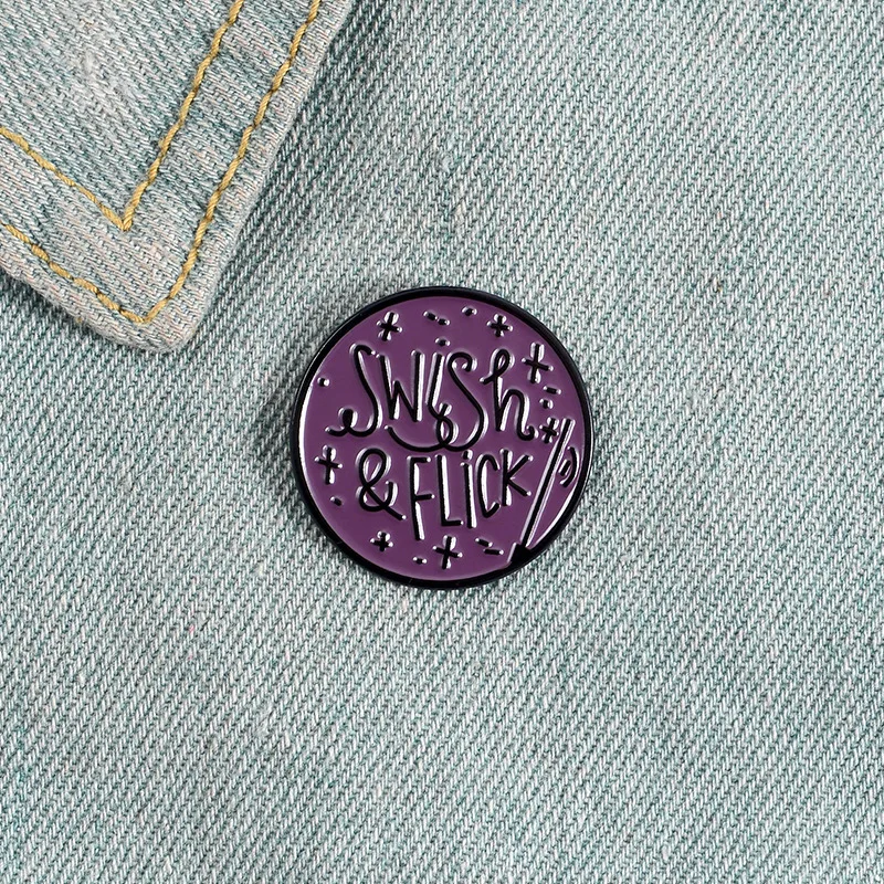 

1pcs creative letters purple badge pins fashion collar brooch