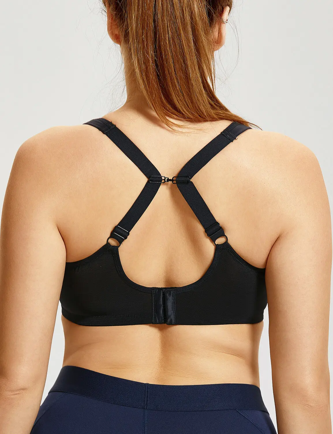 Womens High Impact Sports Bra Full Coverage Non Padded Underwire X-Back Support Bounce Control Active Bras 36 38 40 42 C D DD E