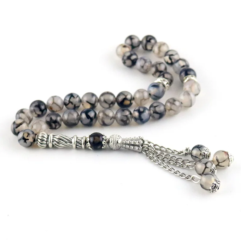 Новый агат натуральный камень 8 мм 33 бусины исламское мусульманское поклонение