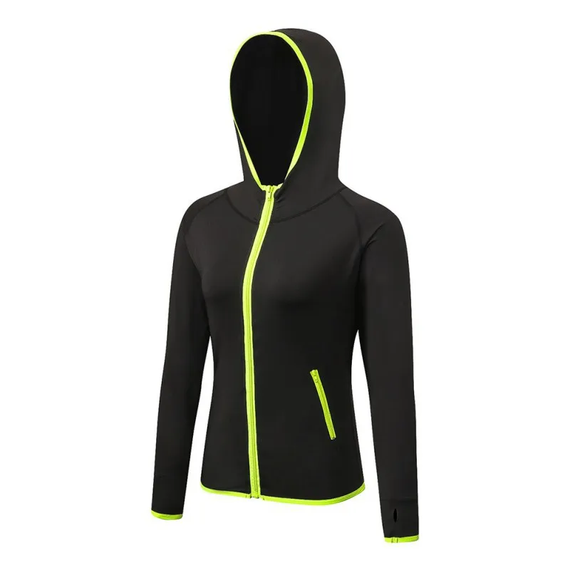 

Ladies Autumn And Winter Sports Jacket Fitness Yoga Training Running Color Matching Zpper Hoodie Quick-drying Jacket