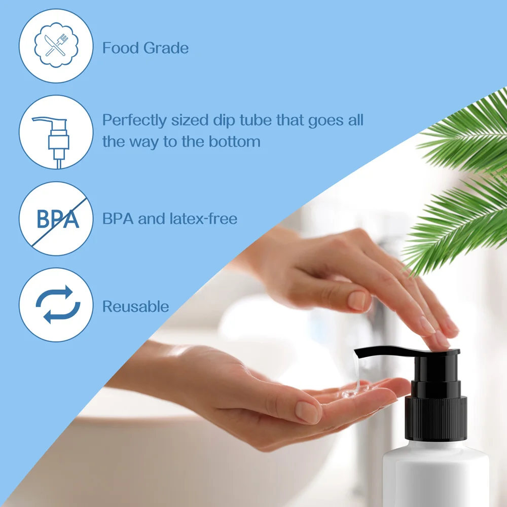 

1 Pcs 200ml Refillable Plastic Pump Dispenser Bottle For Lotion Massage Oil Shampoo Portable Travel Cosmetic Container