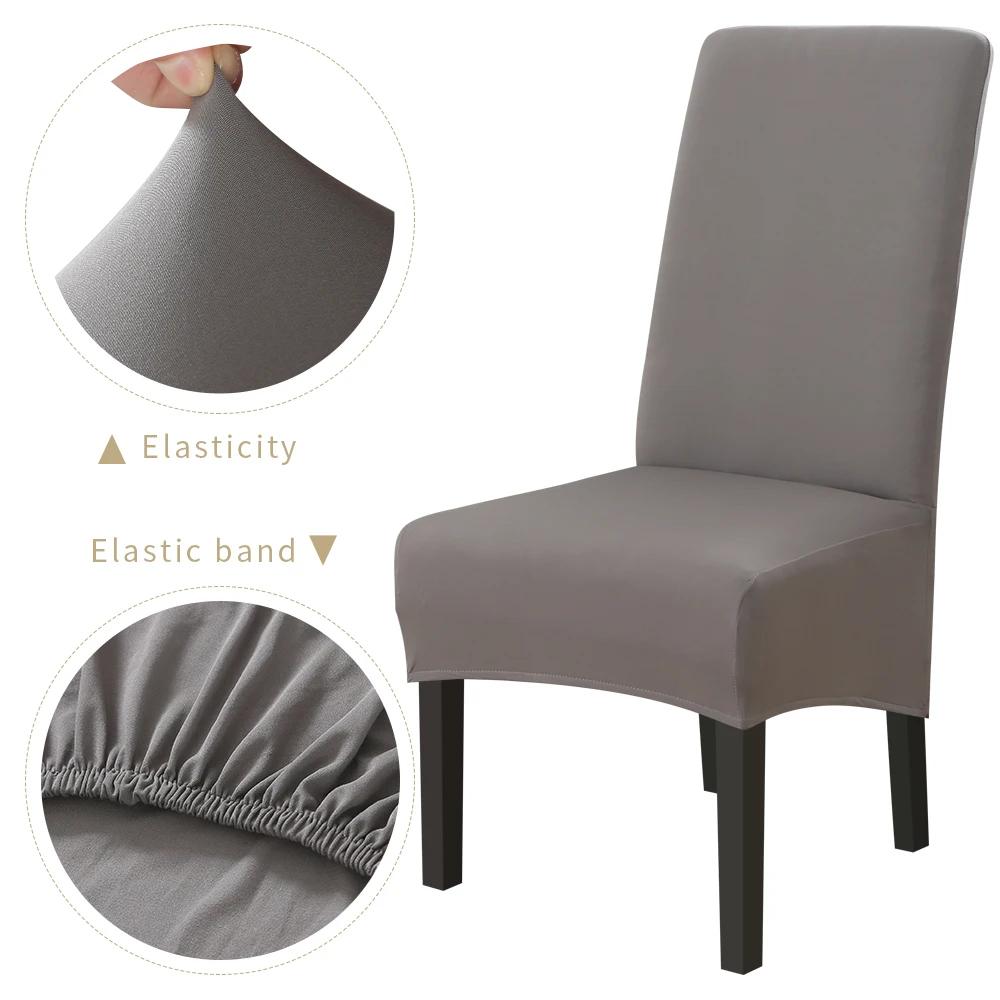 

XL Size Chair Cover Spandex Solid Color Dining Chair Covers Anti-dirty Plain Stretch Chair Cover Kitchen for home fundas sillas