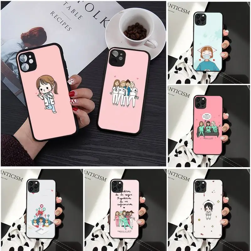 

Medicine Doctor Nurse Phone Case Matte Transparent for iPhone 7 8 11 12 s mini pro X XS XR MAX Plus cover funda