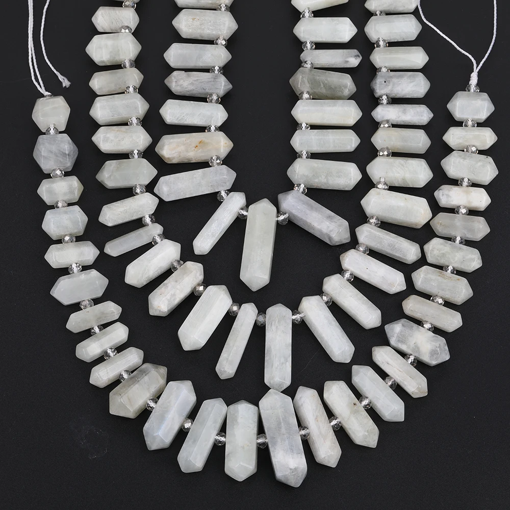 Топ Просверленный шестигранный Белый Лунный свет натуральный камень тусклый